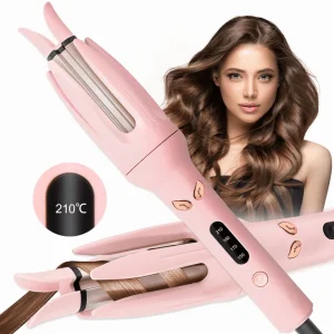 Automatic Hair Curler, Double Ceramic Curling Irons with 1.5" Rotating Barrel, 4 Temps & Timer